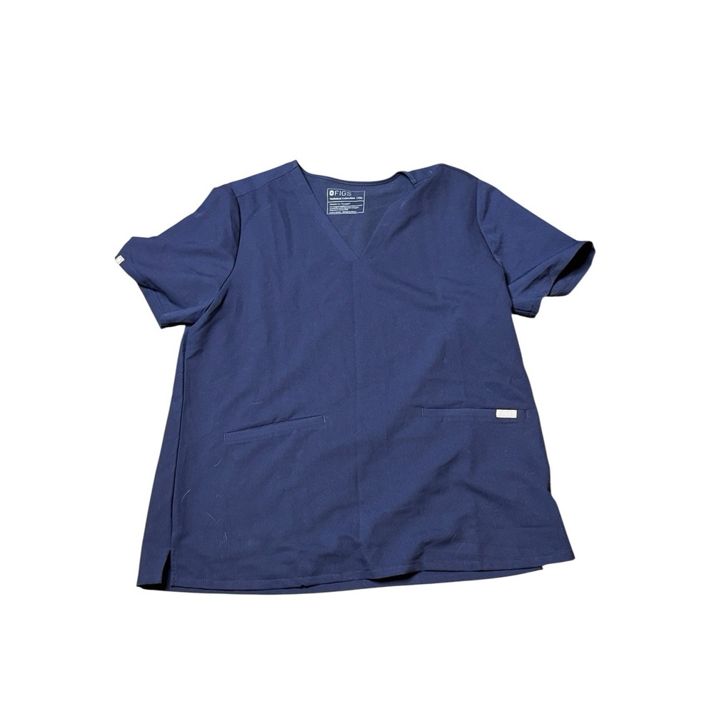 Figs‎ Scrub Top Womens Medium Casma Three Pocket Technical Collection Navy Blue